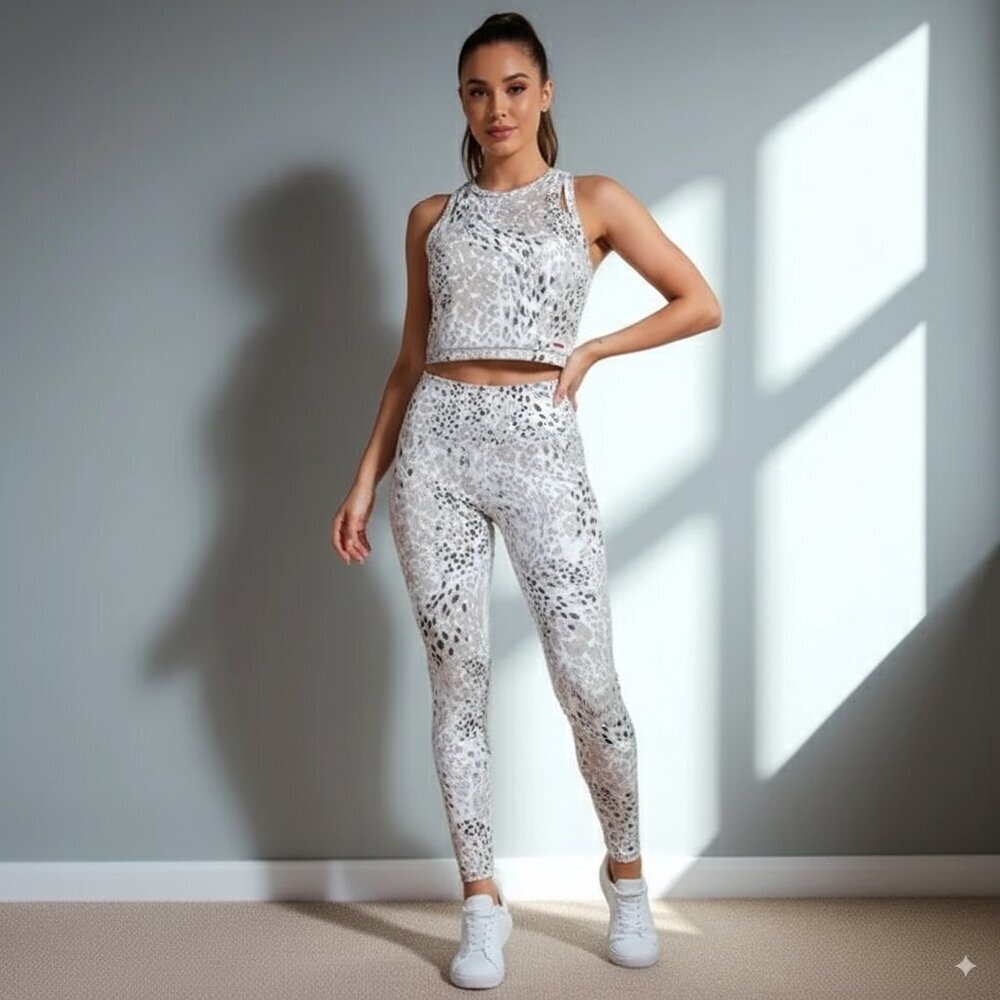 n:Philanthropy Chester Crop Top & Jerome Legging Abstract Animal Olive